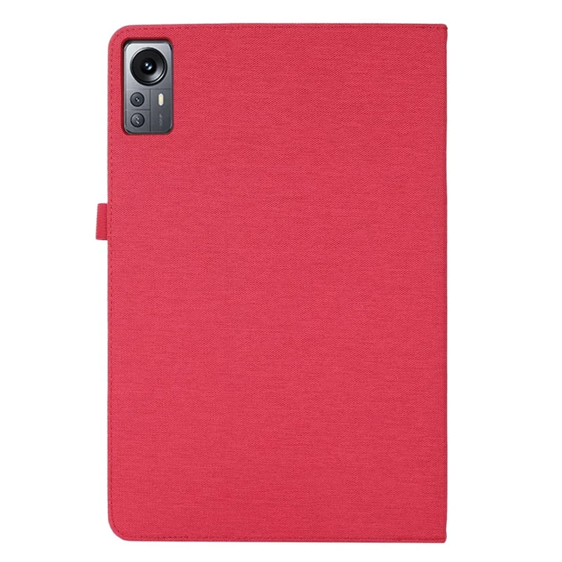 For Xiaomi Pad 5 Pro 12.4 (2022) Cloth Texture PU Leather Stand Case Tablet Protective Cover with Card Slots - Red