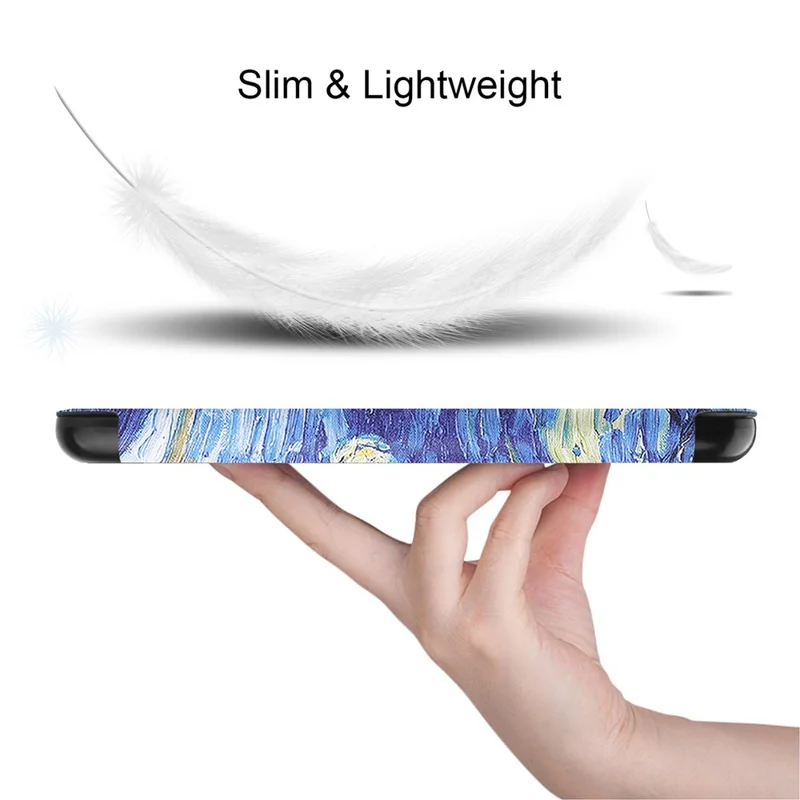 Voor Amazon Kindle 6 inch (2024) / (2022) PU Leer + PC Beschermlaag met Patroonbedrukking Automatisch Inschakelen/Uitschakelen E-Readerhoes - Sterrenhemel