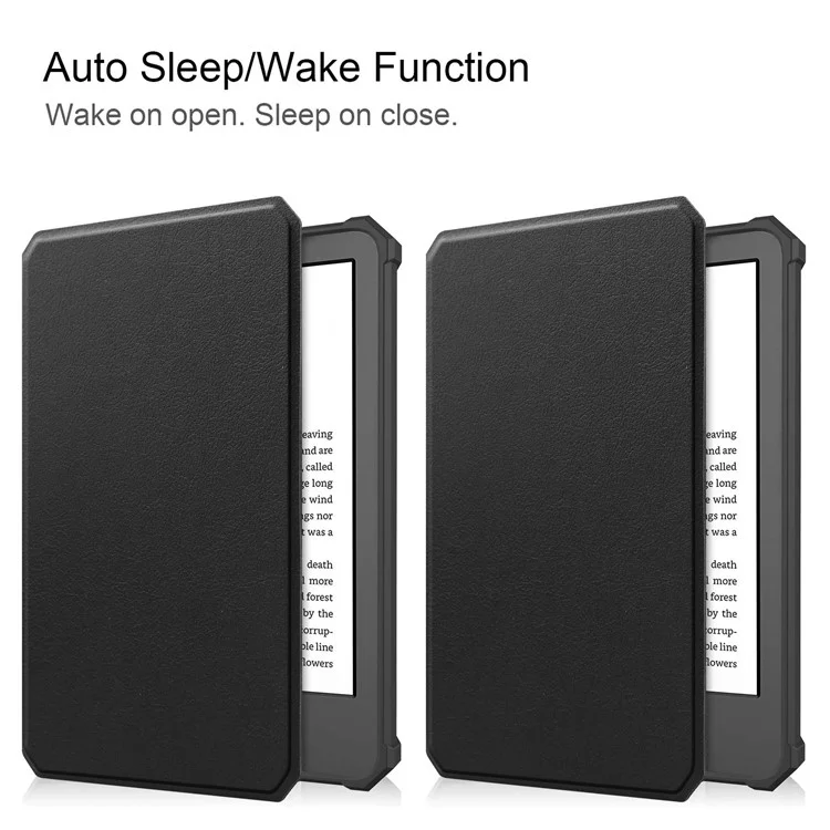 Pour Amazon Kindle 6" (2022) Étui en PU + TPU Full Protection E-Reader Cover avec Auto Sleep / Wake - Noir