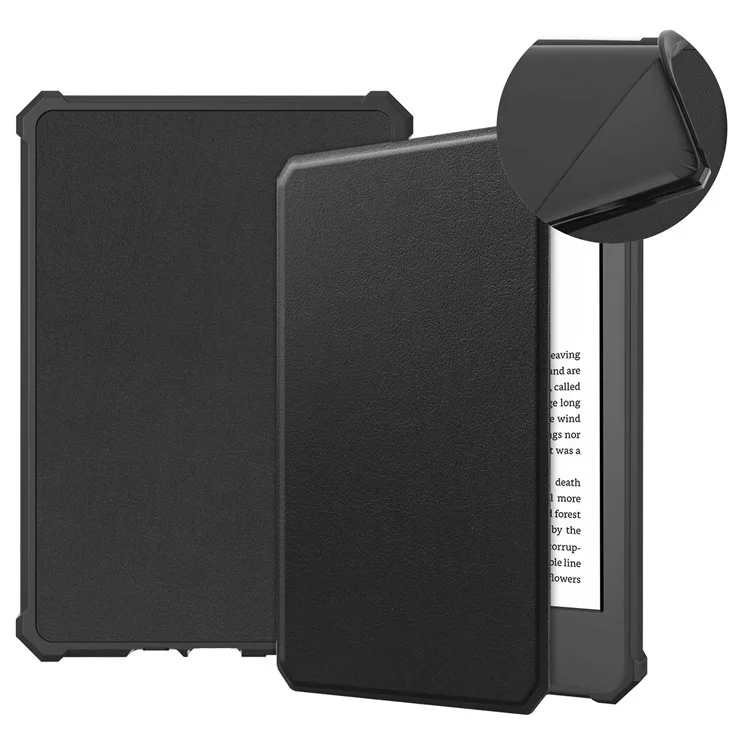 Pour Amazon Kindle 6" (2022) Étui en PU + TPU Full Protection E-Reader Cover avec Auto Sleep / Wake - Noir