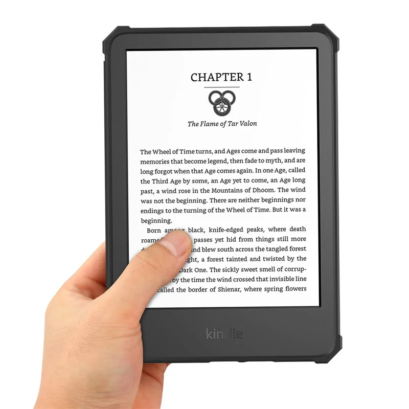 Für Amazon Kindle 6" (2022) PU-Leder + TPU-Hülle, Full Protection E-Reader-Cover mit automatischem Schlaf-/Aufwach-Modus - Schwärzlichgrün