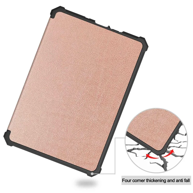 For Amazon Kindle 6 inch (2024) / (2022) PU Leather + TPU Case Full Protection E-Reader Cover with Auto Sleep / Wake - Rose Gold