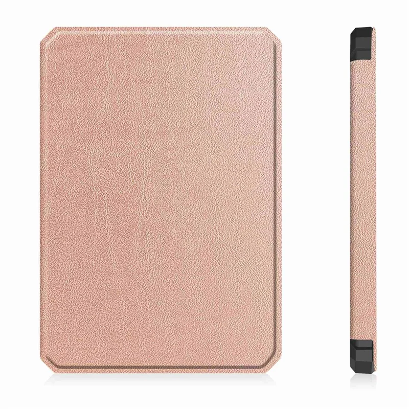 For Amazon Kindle 6 inch (2024) / (2022) PU Leather + TPU Case Full Protection E-Reader Cover with Auto Sleep / Wake - Rose Gold