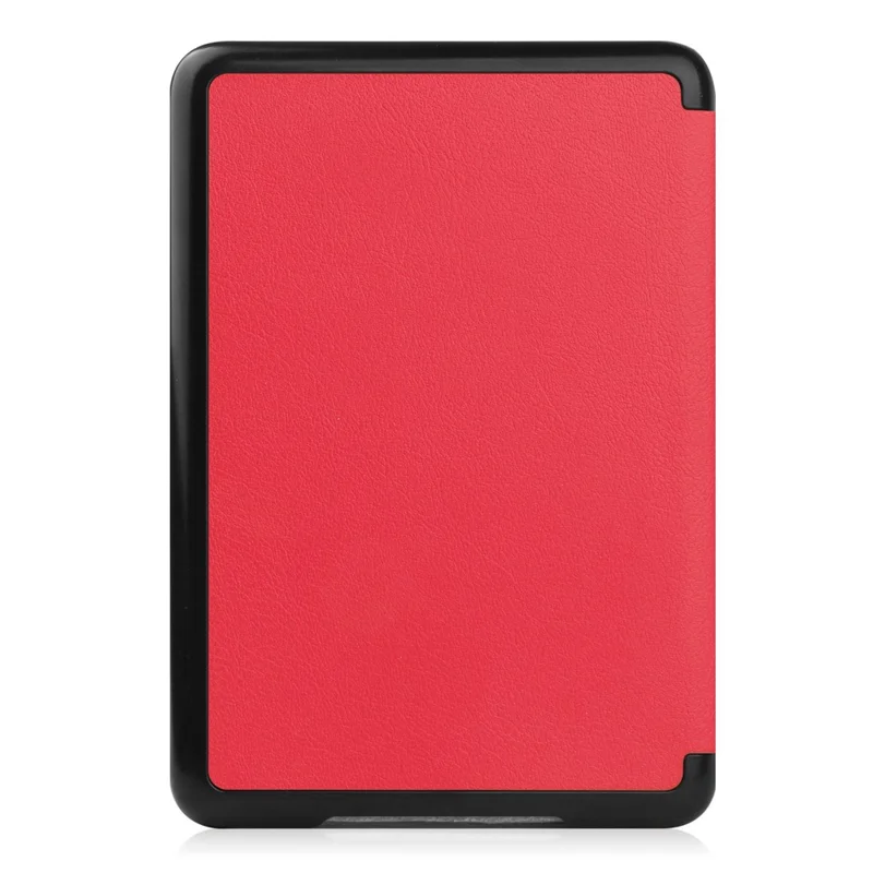 For Amazon Kindle 6 inch (2024) / (2022) Solid Color PU Leather Cover Auto Sleep / Wake Anti-Scratch E-Reader Case - Red