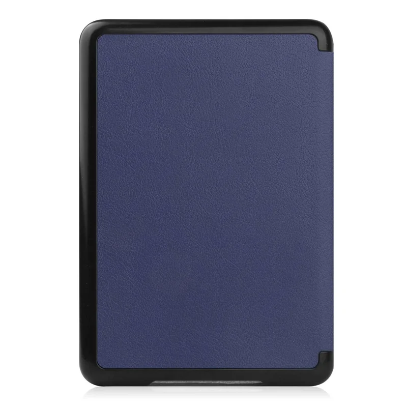 Para Amazon Kindle 6" (2022) Funda de piel sintética de color sólido Activación/Desactivación automática Antiarañazos Funda para lector electrónico - Azul oscuro