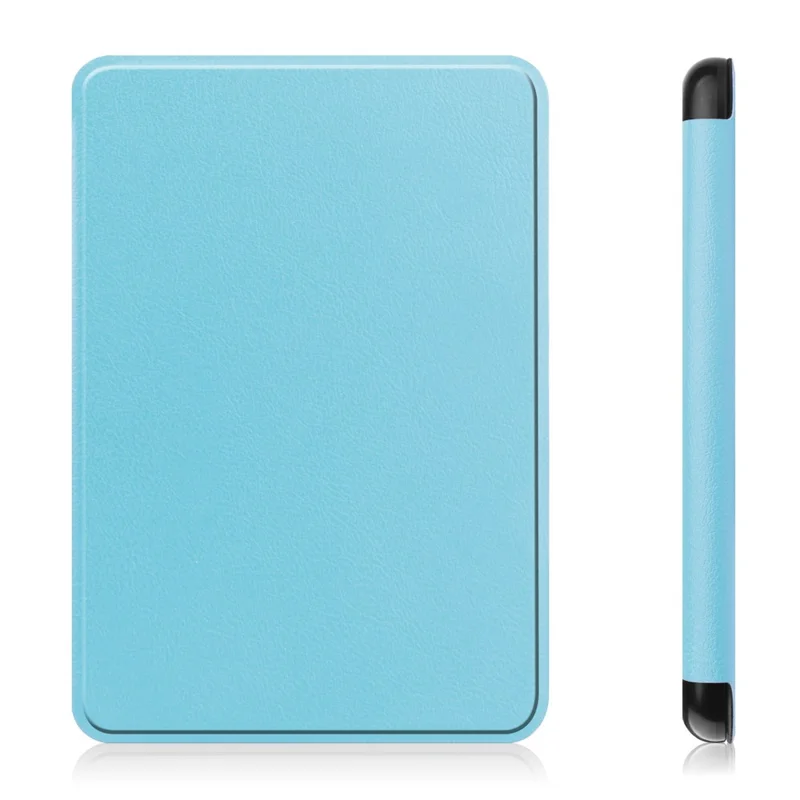 Capa de Couro Sintético Cor Sólida para Amazon Kindle 6 polegadas (2024) / (2022), Capa com Função Automática de Suspensão/Ligação, Capa Anti-Risco para Leitor de E-Books - Azul Céu
