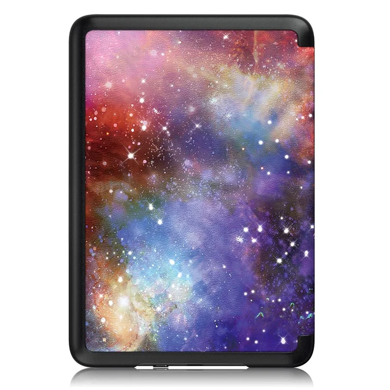 Für Amazon Kindle Youth Edition 2022 Musterdruck-Tablet-Hülle aus PU-Leder, automatische Ein-/Aus-Funktion, intelligente stoßfeste Schutzhülle - Galaxy