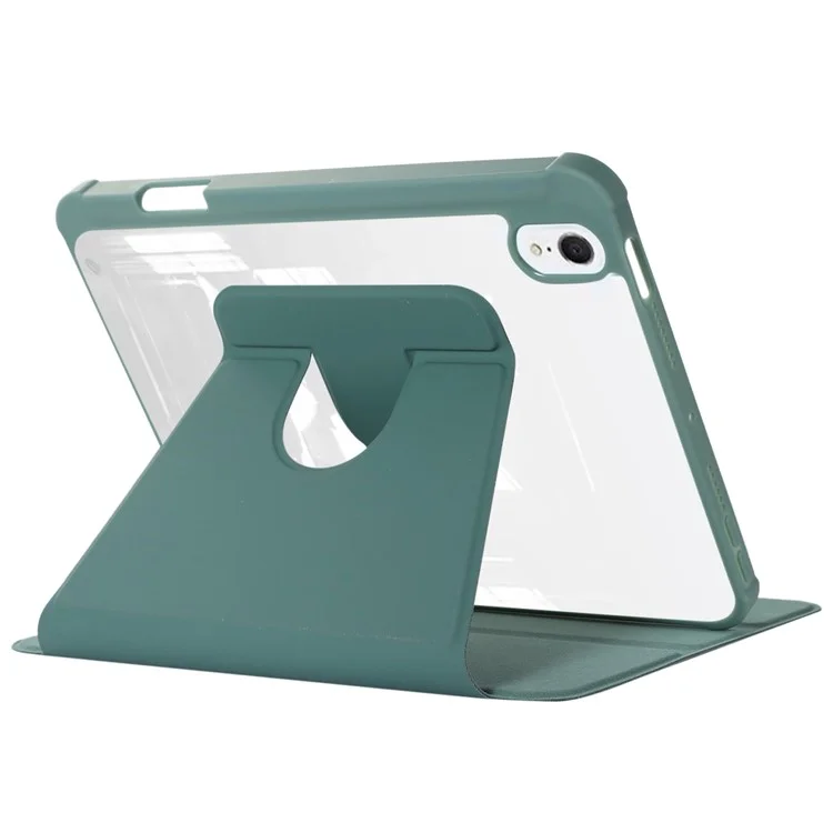 Pour iPad mini (2024) / mini (2021) Rotary Kickstand Tablet Case PU Leather + TPU + Acrylic Anti-Drop Protective Cover - Noir