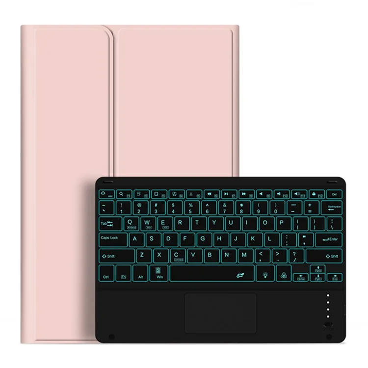 JIUYU For Huawei MateBook E Go Detachable Bluetooth-compatible Keyboard with Hinge Stand Leather Case - Pink