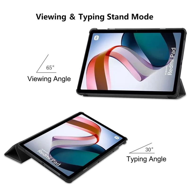 ENKAY HAT PRINCE For Xiaomi Redmi Pad 10.61" Shockproof Case PU Leather Hard PC Tablet Stand Case Trifold Protective Cover Support Auto Wake  /  Sleep - Dark Blue
