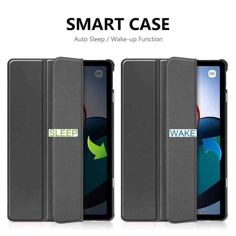 ENKAY HAT PRINCE For Xiaomi Redmi Pad 10.61" Shockproof Case PU Leather Hard PC Tablet Stand Case Trifold Protective Cover Support Auto Wake  /  Sleep - Dark Blue