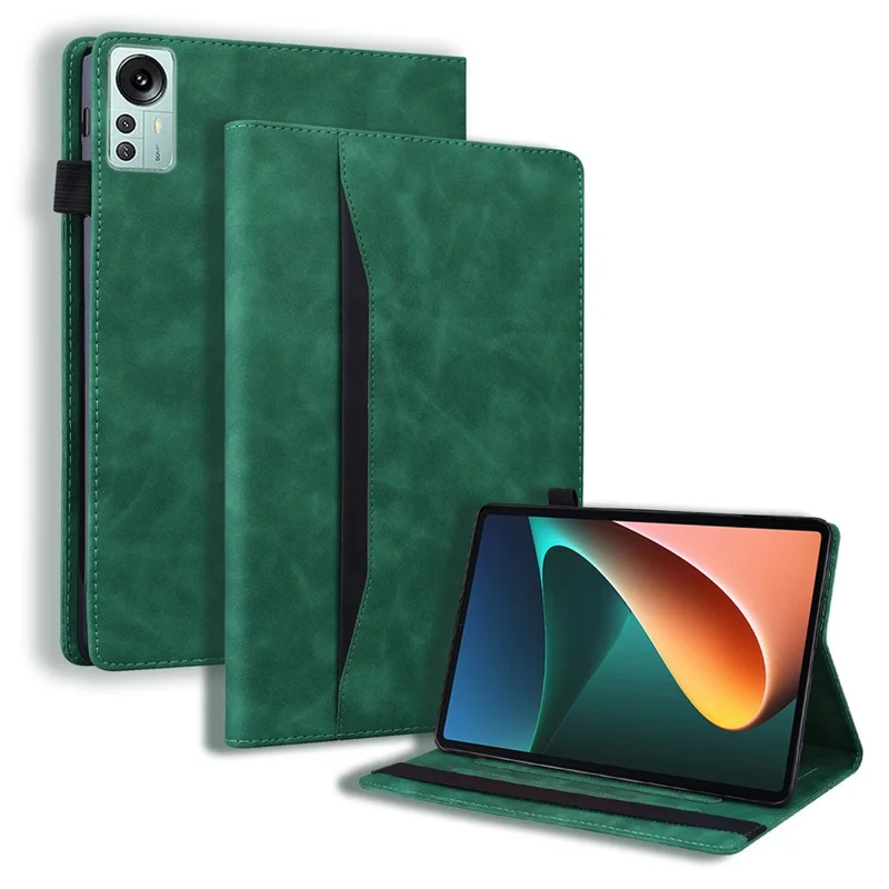 Per il Portafoglio di Protezione Antiscratch Per Supporto Per Tavoletto Per Tavoletta Per Tavoletta in Pelle Xiaomi Con Supporto a Matita e Chiusura a Banda Elastica - Verde