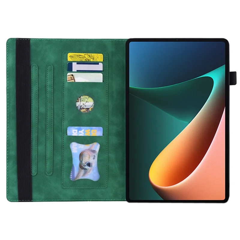 Per il Portafoglio di Protezione Antiscratch Per Supporto Per Tavoletto Per Tavoletta Per Tavoletta in Pelle Xiaomi Con Supporto a Matita e Chiusura a Banda Elastica - Verde