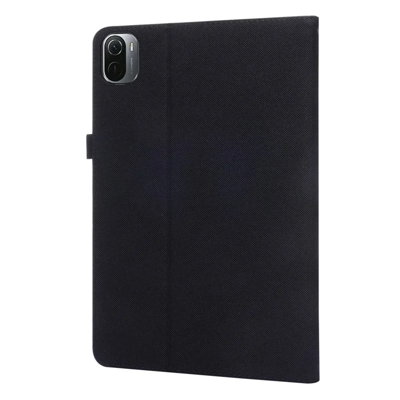 For Xiaomi Pad 5 / Pad 5 Pro Cloth Texture Tablet Case Full Body Protection PU Leather Card Holder Folio Stand Cover - Black