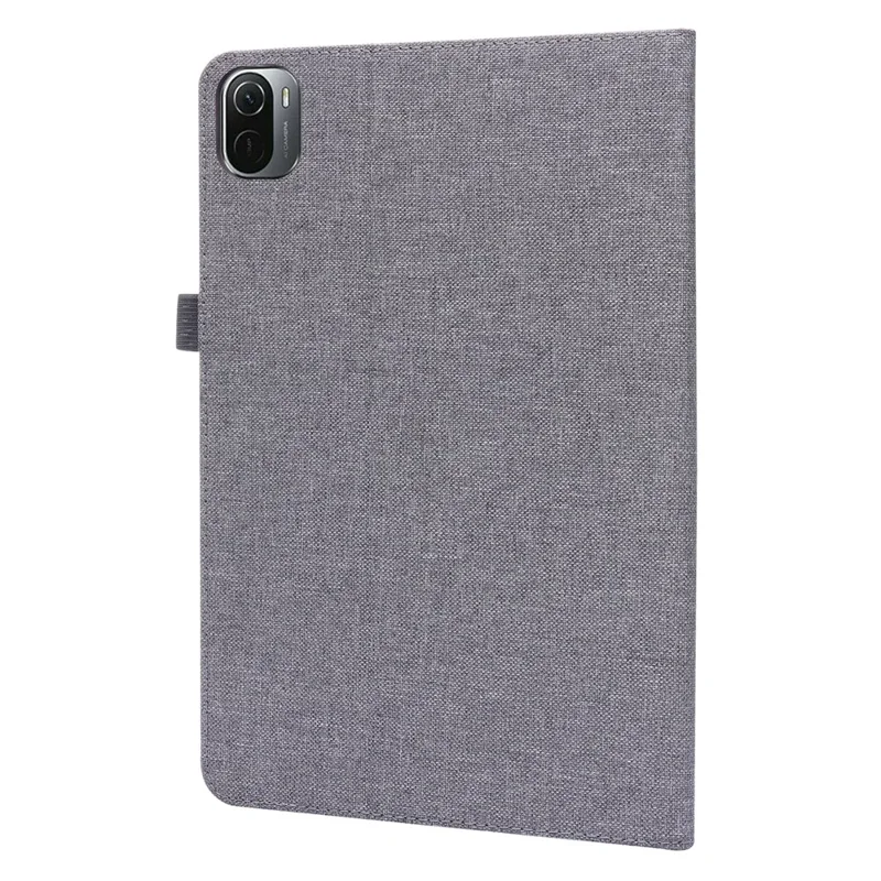 For Xiaomi Pad 5 / Pad 5 Pro Cloth Texture Tablet Case Full Body Protection PU Leather Card Holder Folio Stand Cover - Grey