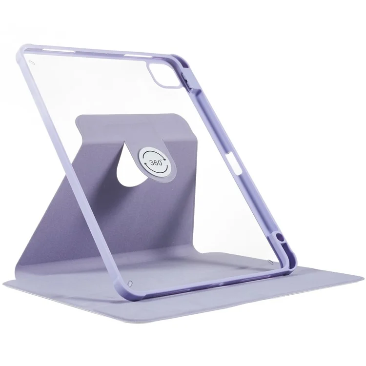 Para iPad Pro 11 (2018) / (2020) / (2021) / (2022) Capa de Tablet à Prova de Choque de Couro PU + TPU + Acrílico Anti-Queda Capa Protetora com Suporte Rotativo - Roxo