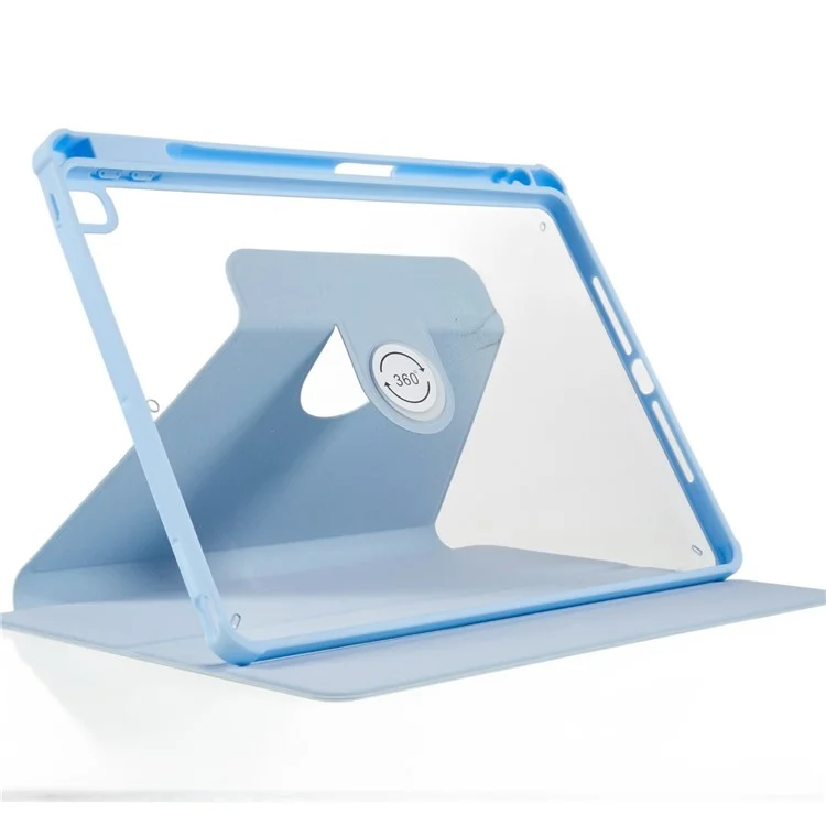 Para iPad 10.2 (2021) / (2019) / (2020) Rotary Kickstand Tablet Case PU Leather + TPU + Acrylic Anti-Drop Protective Cover - Baby Blue