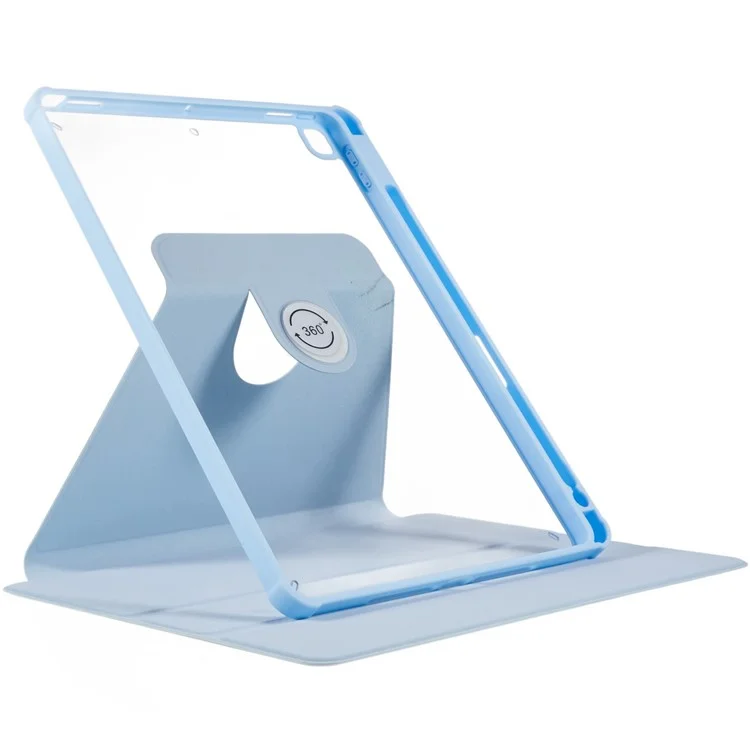 Para iPad 10.2 (2021) / (2019) / (2020) Rotary Kickstand Tablet Case PU Leather + TPU + Acrylic Anti-Drop Protective Cover - Baby Blue