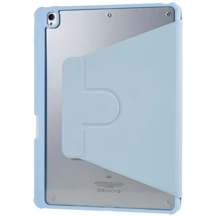 For iPad 10.2 (2021) / (2019) / (2020) Rotary Kickstand Tablet Case PU Leather + TPU + Acrylic Anti-Drop Protective Cover - Baby Blue