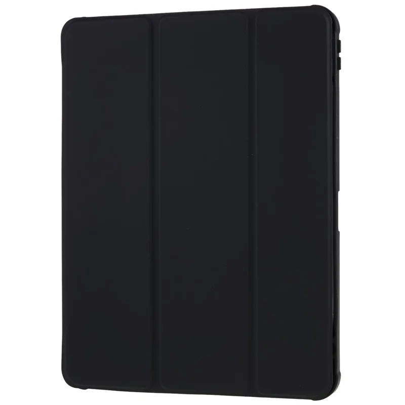 For iPad Pro 11 (2018) / (2020) / (2021) / (2022) Protective Case PU Leather + TPU + Acrylic Tablet Case Tri-fold Stand Shockproof Cover - Black