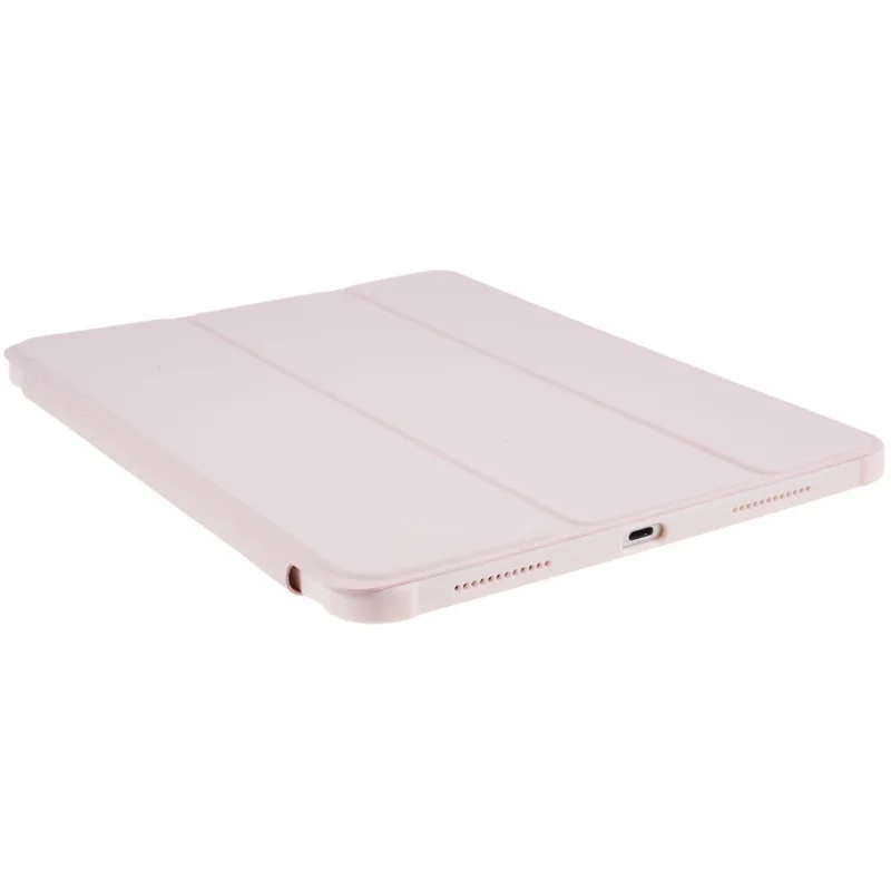 For iPad Air 11 (2025) / (2024) / Air (2022) / (2020) PU Leather TPU Acrylic Tablet Tri-Fold Stand - Pink
