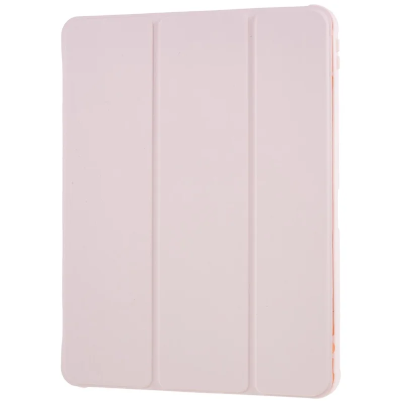 For iPad Air 11 (2025) / (2024) / Air (2022) / (2020) PU Leather TPU Acrylic Tablet Tri-Fold Stand - Pink