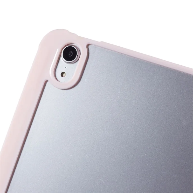 For iPad Air 11 (2025) / (2024) / Air (2022) / (2020) PU Leather TPU Acrylic Tablet Tri-Fold Stand - Pink
