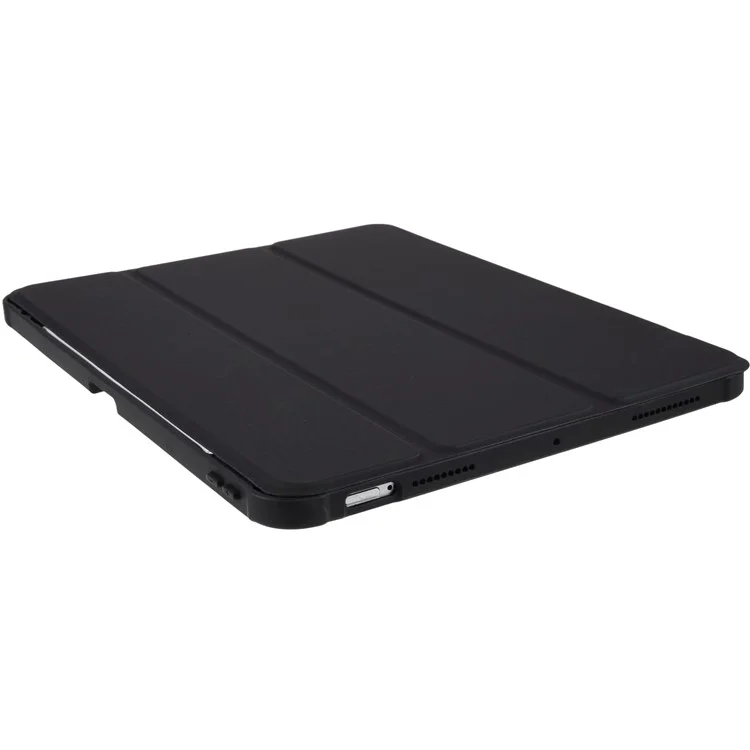Para iPad Air 11 (2024) / Air (2022) / (2020) Couro PU TPU Acrílico Tri-Fold Stand Tablet - Preto