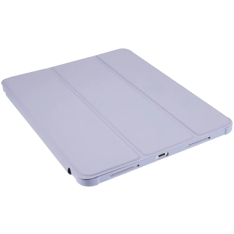 Pour Ipad Pro 12,9 Pouces (2018) / (2020) / (2021) / (2022) Anti-drop Trifold Sye Tas Cuir pu Cuir + TPU + Acrylic Tablet Slim Couvercle Étanche à Choc - Violet