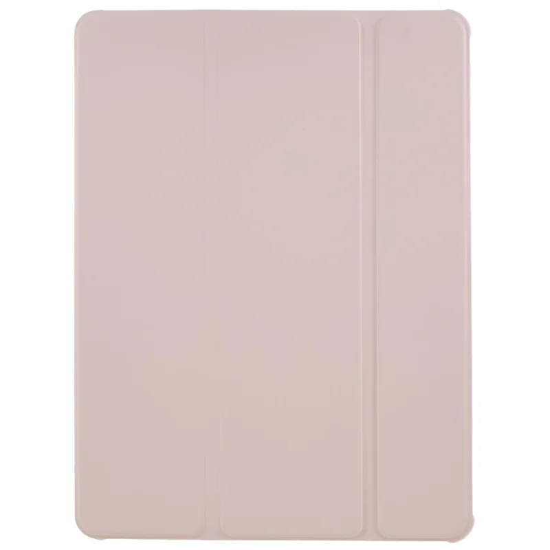 For iPad 10.2 (2021) / (2019) / (2020) Shockproof Case PU Leather + TPU + Acrylic Tablet Case Tri-fold Stand Protective Cover - Pink