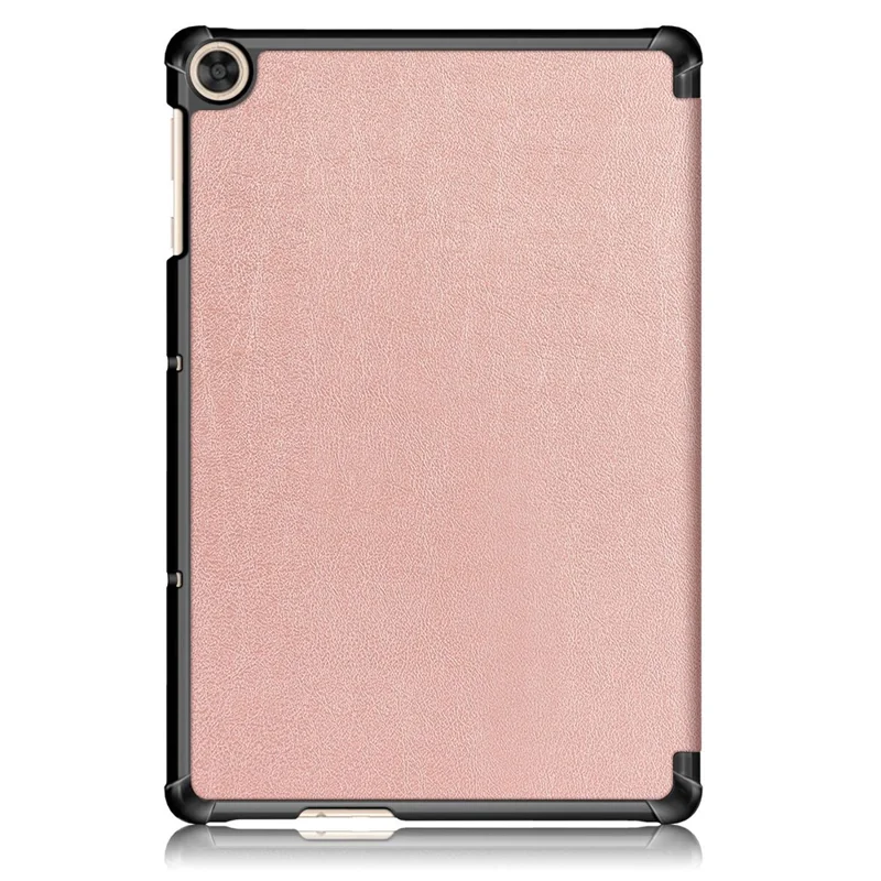 For Honor Pad X8 / X8 Lite / Huawei MatePad T 10 PU Leather Trifold Stand Cover Anti-drop Tablet Protective Case - Rose Gold