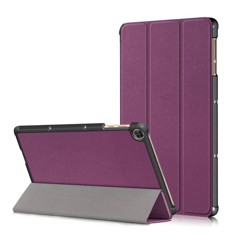 For Honor Pad X8 / X8 Lite / Huawei MatePad T 10 PU Leather Trifold Stand Cover Anti-drop Tablet Protective Case - Purple