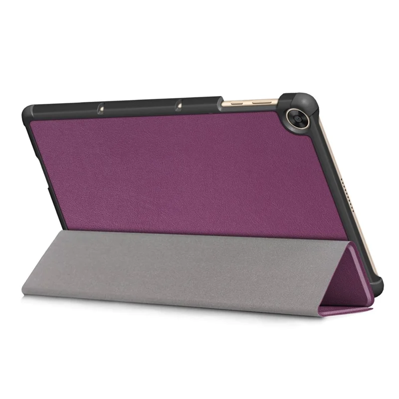 For Honor Pad X8 / X8 Lite / Huawei MatePad T 10 PU Leather Trifold Stand Cover Anti-drop Tablet Protective Case - Purple