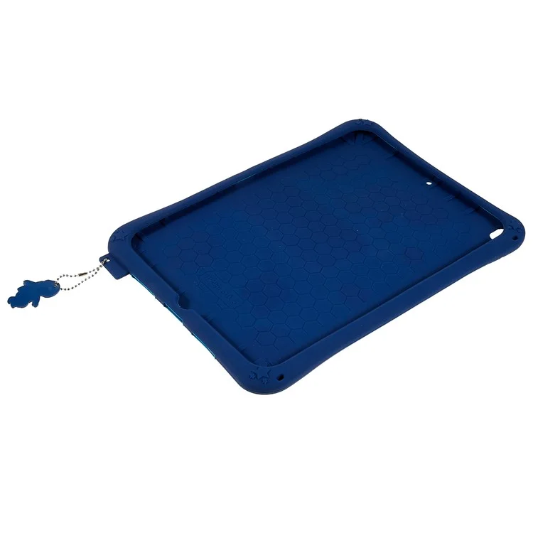 Para iPad 10.2 (2021) / (2020) / (2019) / iPad Air 10.5 polegadas (2019) / iPad Pro 10.5 polegadas (2017) Capa de Tablet com Padrão Espacial à Prova de Queda com Suporte Silicone - Azul Escuro