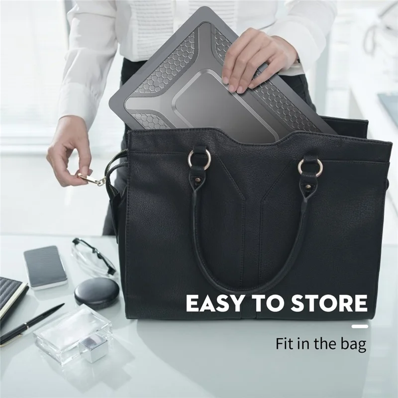 For MacBook Air 13 inch (2026) A3449 / (2025) A3240 / (2024) A3113 / (2022) A2681 Protective Case Anti-Scratch Laptop Hard PC Case with Kickstand - Grey