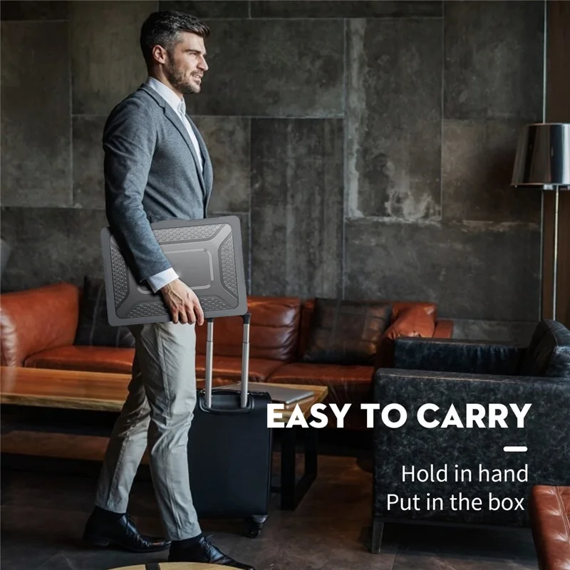 For MacBook Air 13 inch (2026) A3449 / (2025) A3240 / (2024) A3113 / (2022) A2681 Protective Case Anti-Scratch Laptop Hard PC Case with Kickstand - Grey