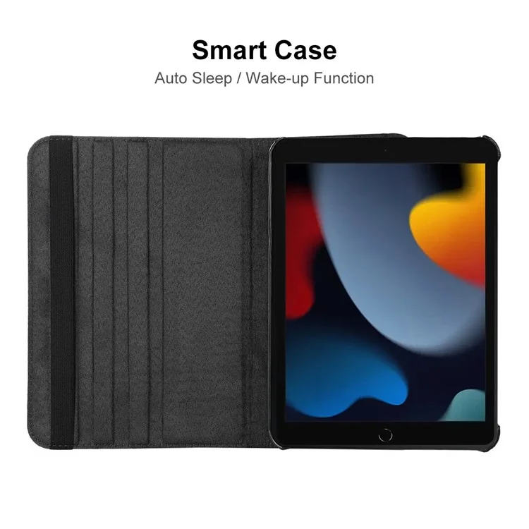 ENKAY Shockproof Case for iPad (2025) / 10.9 (2022) Litchi Texture 360 Degree Rotating Stand PU Leather Tablet Case - Black
