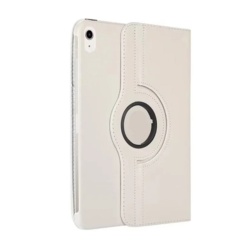 ENKAY Shockproof Case for iPad (2025) / 10.9 (2022) Litchi Texture 360 Degree Rotating Stand PU Leather Tablet Case - White
