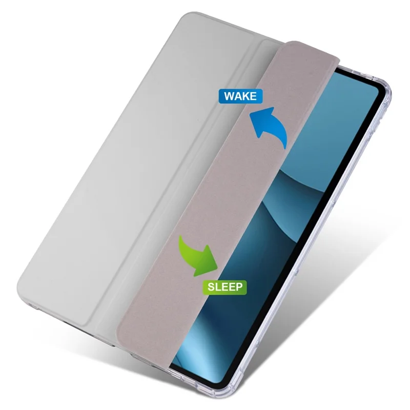 For Huawei MatePad 10.4 (2022) / (2020) Tri-Fold Stand Tablet Cover PU Leather Auto Sleep / Wake Smart Case with Pencil Holder - Grey