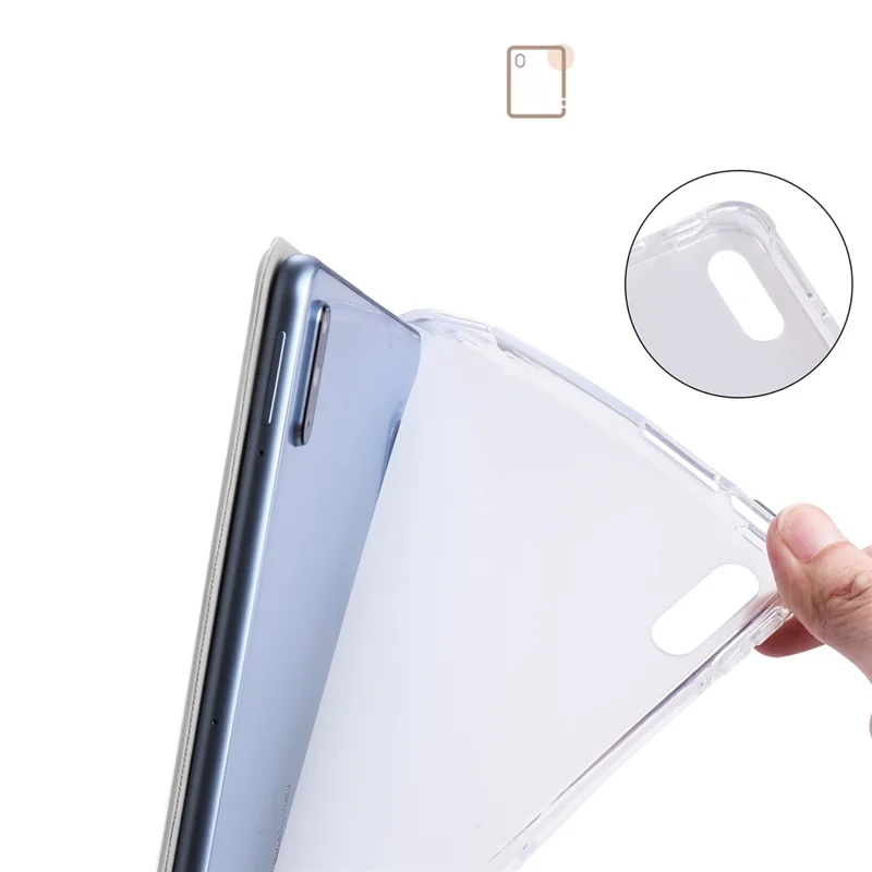 For Huawei MatePad 10.4 (2022) / (2020) Tri-Fold Stand Tablet Cover PU Leather Auto Sleep / Wake Smart Case with Pencil Holder - Grey