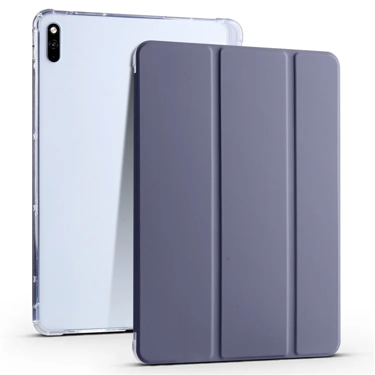 For Huawei MatePad 10.4 (2022) / (2020) Tri-Fold Stand Tablet Cover PU Leather Auto Sleep / Wake Smart Case with Pencil Holder - Purple