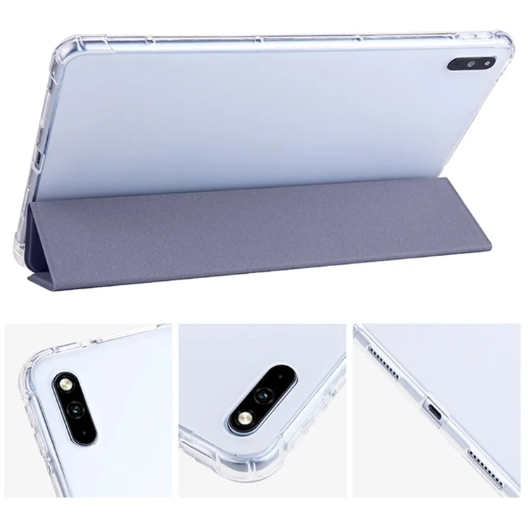 For Huawei MatePad 10.4 (2022) / (2020) Tri-Fold Stand Tablet Cover PU Leather Auto Sleep / Wake Smart Case with Pencil Holder - Purple