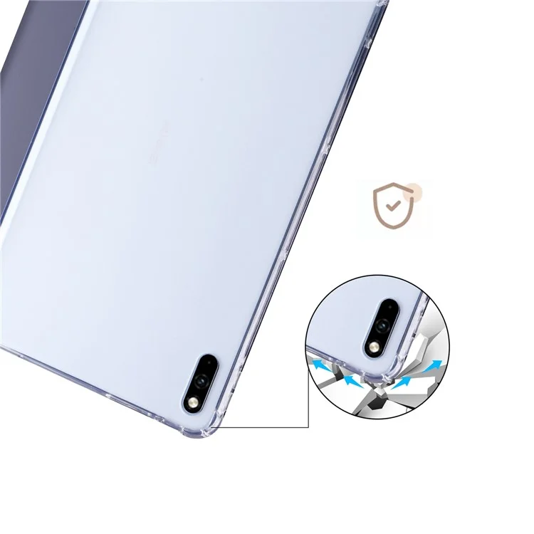 For Huawei MatePad 10.4 (2022) / (2020) Tri-Fold Stand Tablet Cover PU Leather Auto Sleep / Wake Smart Case with Pencil Holder - Purple