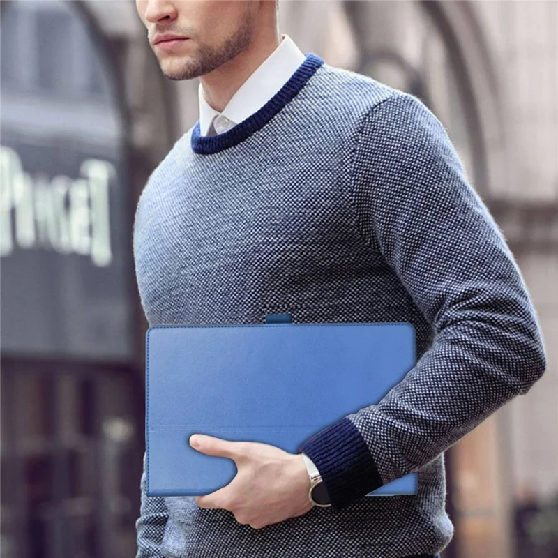 For Honor Pad X8 Business Retro Texture Tablet Case PU Leather Card Holder Stand Cover with Hand Strap and Elastic Band - Blue
