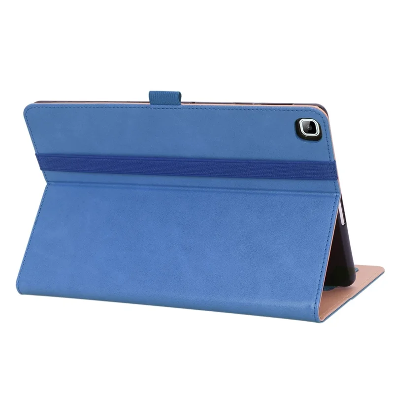 For Honor Pad X8 Business Retro Texture Tablet Case PU Leather Card Holder Stand Cover with Hand Strap and Elastic Band - Blue