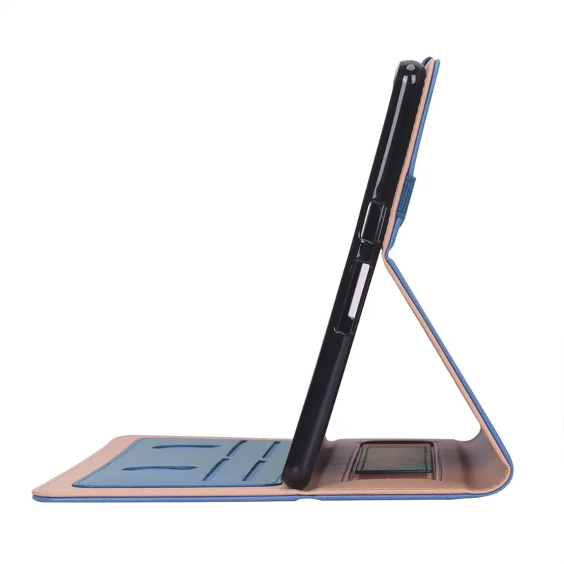 For Honor Pad X8 Business Retro Texture Tablet Case PU Leather Card Holder Stand Cover with Hand Strap and Elastic Band - Blue