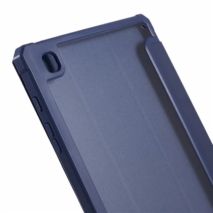 For Samsung Galaxy Tab S6 Lite (2024) / S6 Lite (2022) / S6 Lite (2020) Case PU Leather Tri-fold Stand Clear Back Tablet Cover  - Dark Blue