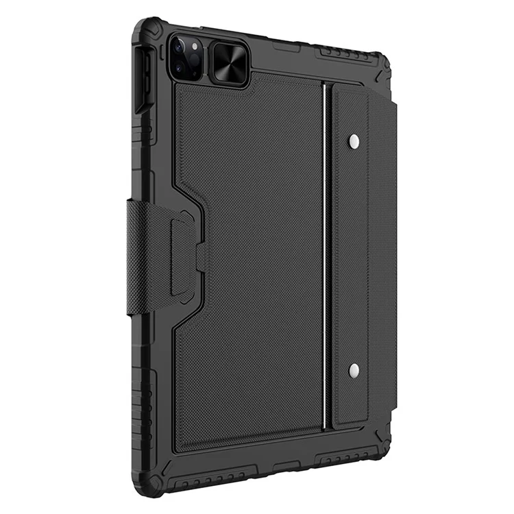 Nillkin Para Ipad Pro 12.9 (2020) /(2021) /(2021) Combo Combinado de Parachoques Case Auto Wake / Cubierta de Stand Anti-scratch Cubierta a Prueba de Golpes de Sueño