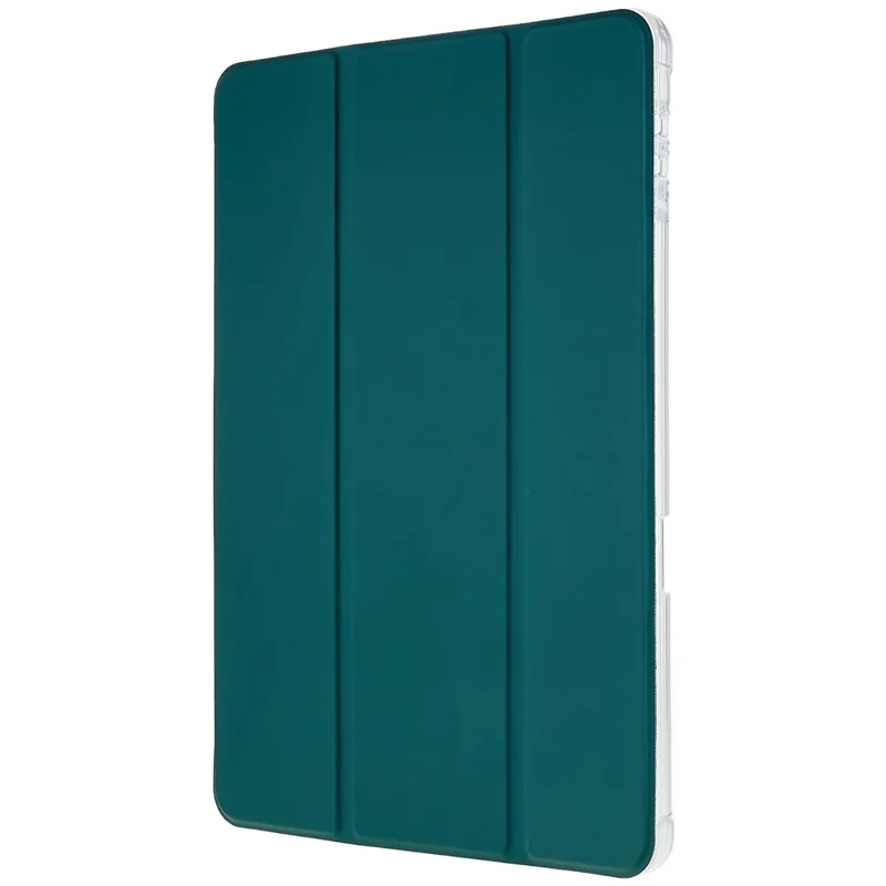 Para Xiaomi Pad 5 Pro Trifold Stand PU Caja de Cuero de Cuero Protección Completa TPU TPU Back Cover - Verde Oscuro