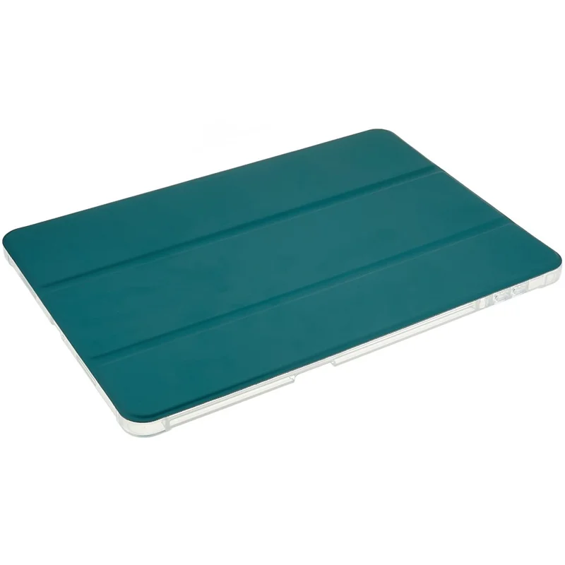 Para Xiaomi Pad 5 Pro Trifold Stand PU Caja de Cuero de Cuero Protección Completa TPU TPU Back Cover - Verde Oscuro